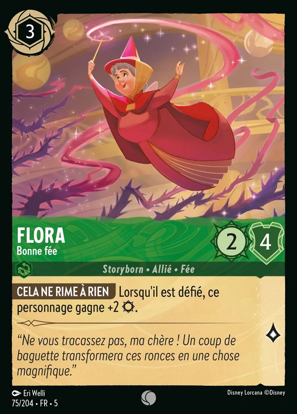 Flora - Bonne fée — Disney Lorcana Personnage card from Shimmering Skies