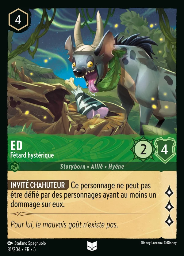 Ed - Fêtard hystérique — Disney Lorcana Personnage card from Shimmering Skies