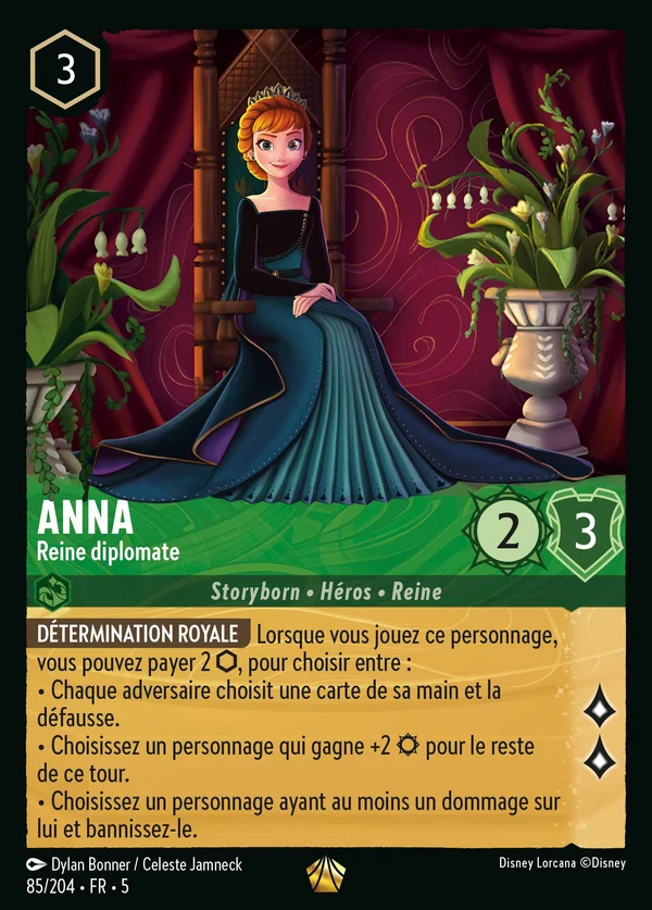 Anna - Reine diplomate — Disney Lorcana Personnage card from Shimmering Skies