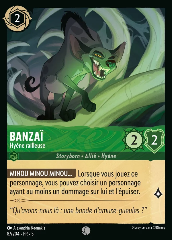 Banzaï - Hyène railleuse — Disney Lorcana Personnage card from Shimmering Skies