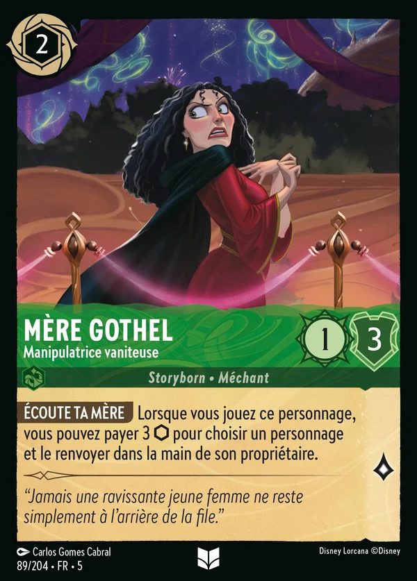 Mère Gothel - Manipulatrice vaniteuse — Disney Lorcana Personnage card from Shimmering Skies