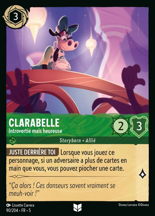 Clarabelle - Introvertie mais heureuse — Disney Lorcana Personnage card from Shimmering Skies