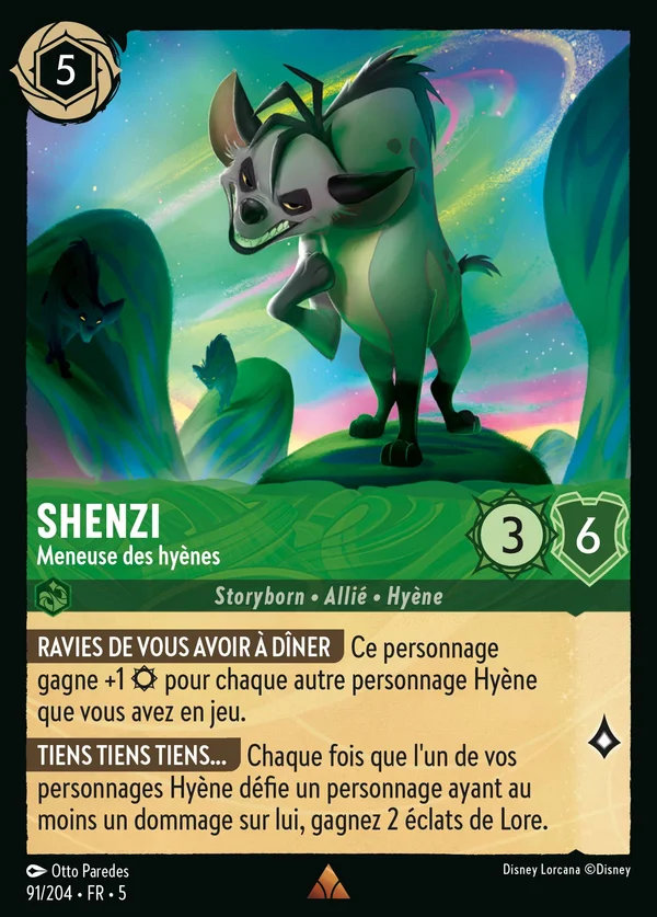 Shenzi - Meneuse des hyènes — Disney Lorcana Personnage card from Shimmering Skies