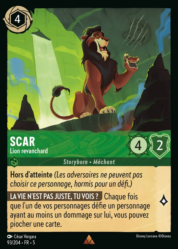 Scar - Lion revanchard — Disney Lorcana Personnage card from Shimmering Skies
