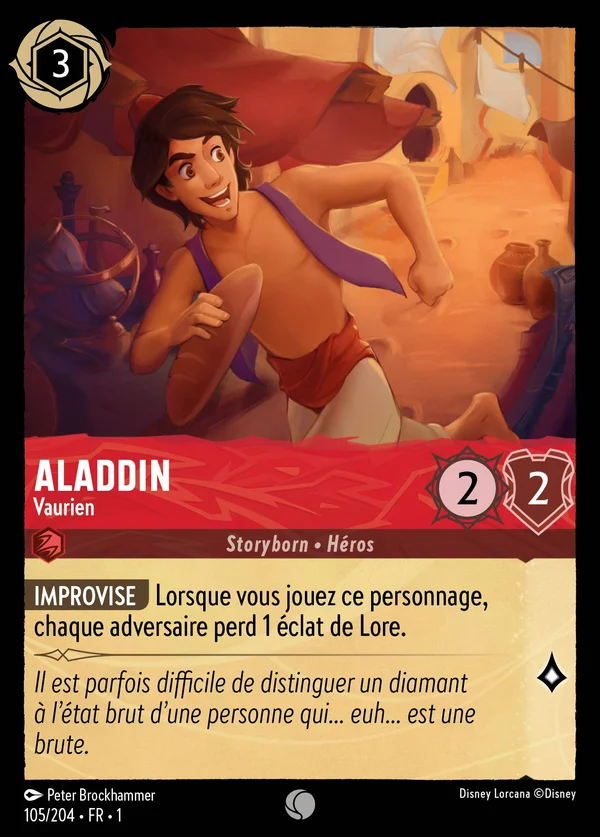 Aladdin - Vaurien — Disney Lorcana Personnage card from The First Chapter