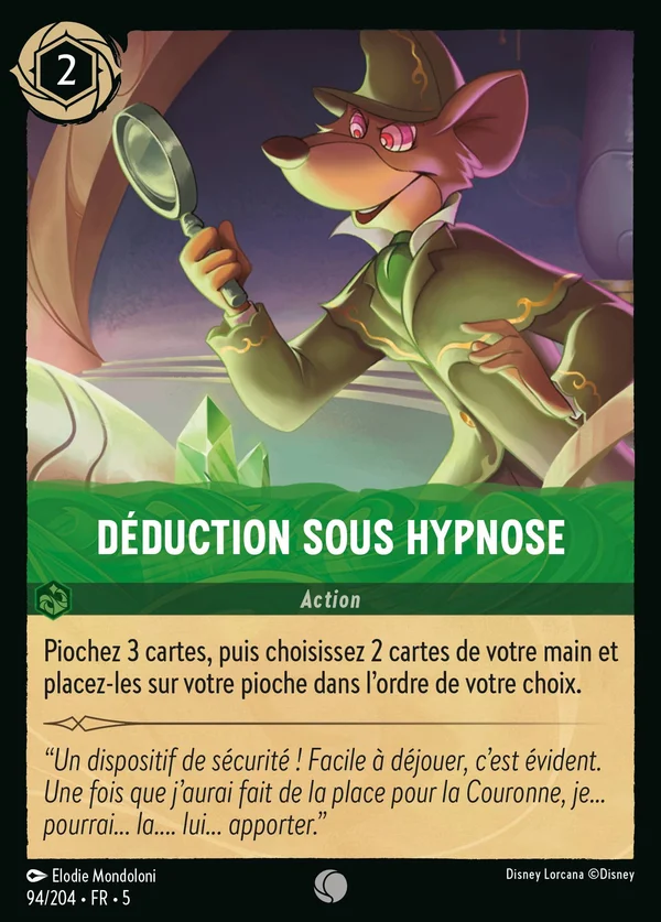 Déduction sous hypnose — Disney Lorcana Action card from Shimmering Skies