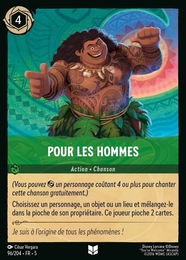 Pour les hommes — Disney Lorcana Action card from Shimmering Skies