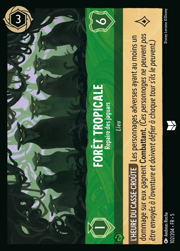 Forêt tropicale - Repaire des jaguars — Disney Lorcana Lieu card from Shimmering Skies