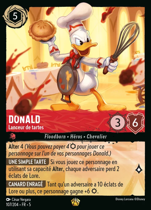 Donald - Lanceur de tartes — Disney Lorcana Personnage card from Shimmering Skies