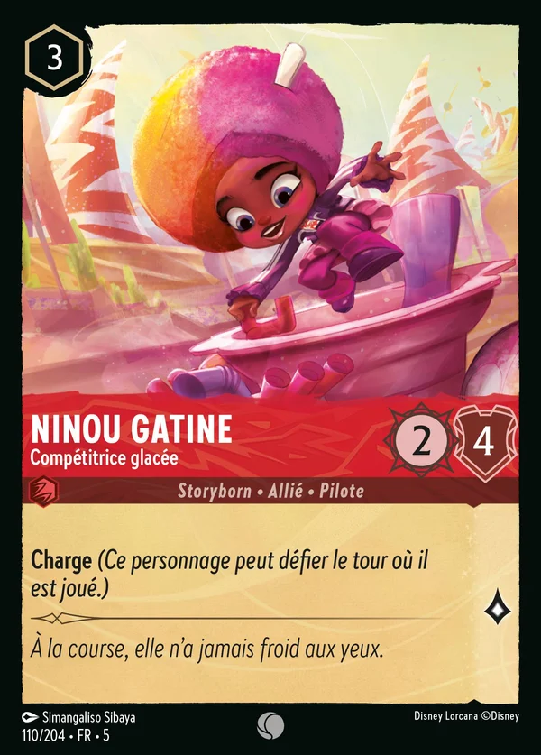 Ninou Gatine - Compétitrice glacée — Disney Lorcana Personnage card from Shimmering Skies