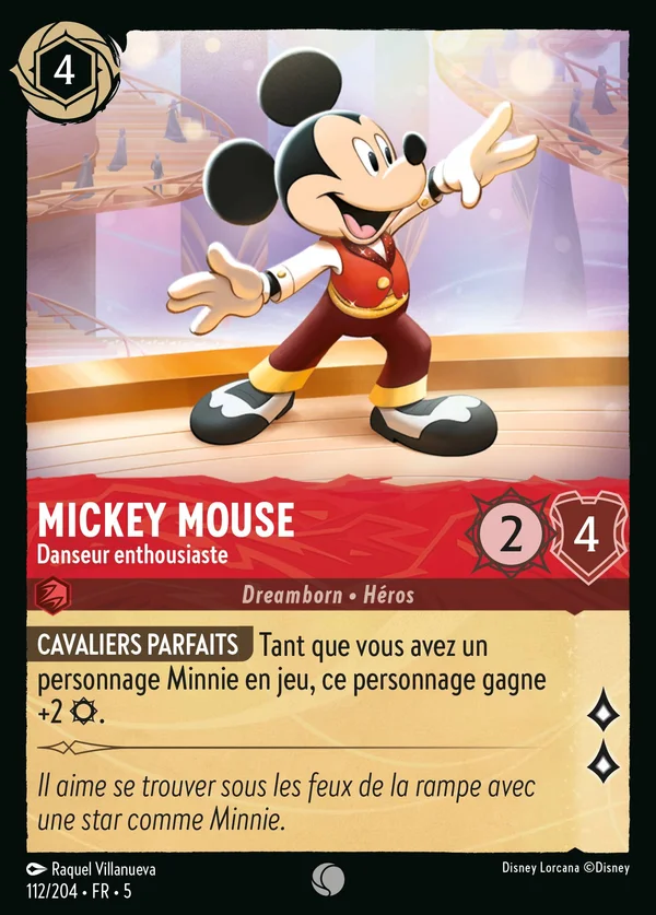 Mickey Mouse - Danseur enthousiaste — Disney Lorcana Personnage card from Shimmering Skies