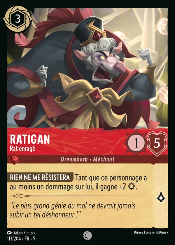 Ratigan - Rat enragé — Disney Lorcana Personnage card from Shimmering Skies