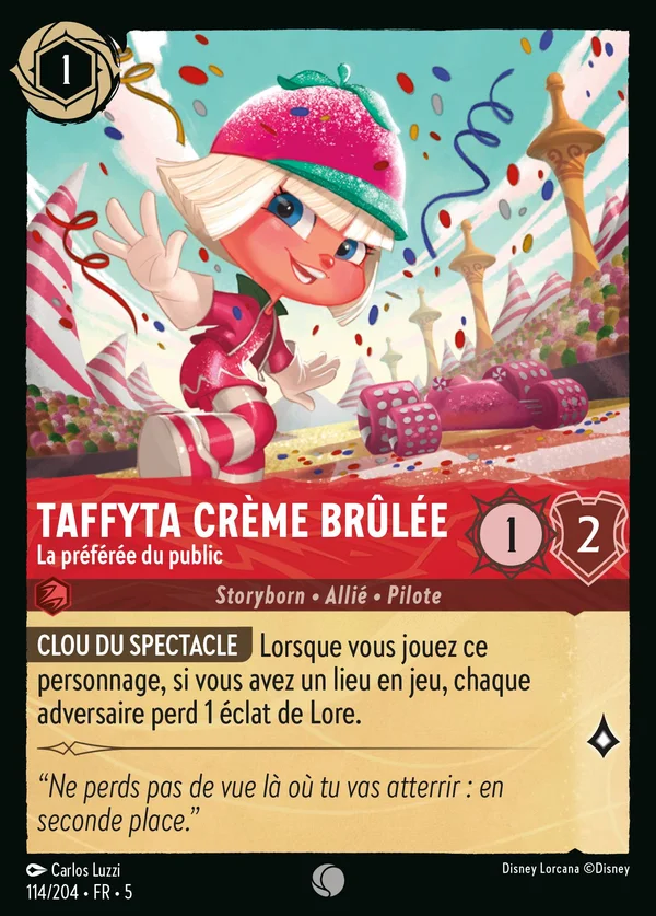 Taffyta Crème Brûlée - La préférée du public — Disney Lorcana Personnage card from Shimmering Skies