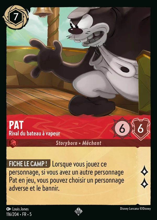 Pat - Rival du bateau à vapeur — Disney Lorcana Personnage card from Shimmering Skies