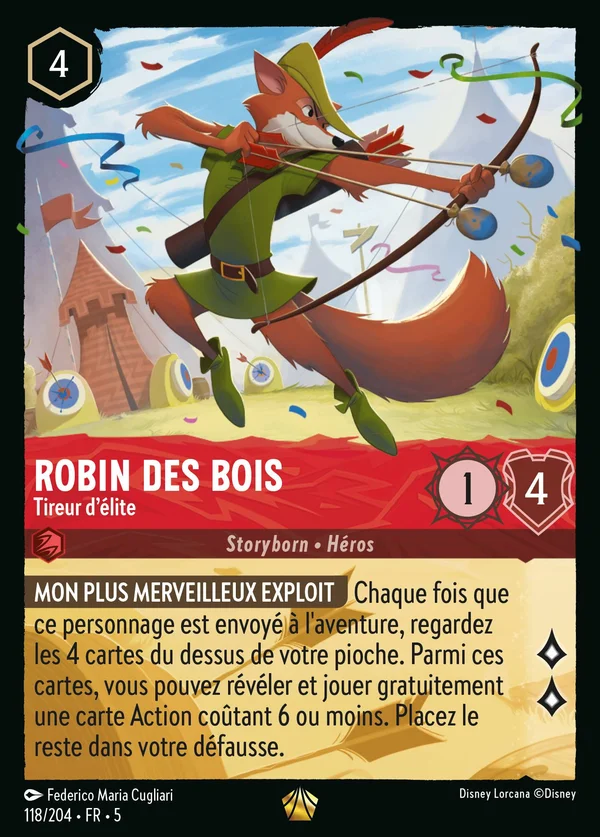 Robin des Bois - Tireur d'élite — Disney Lorcana Personnage card from Shimmering Skies
