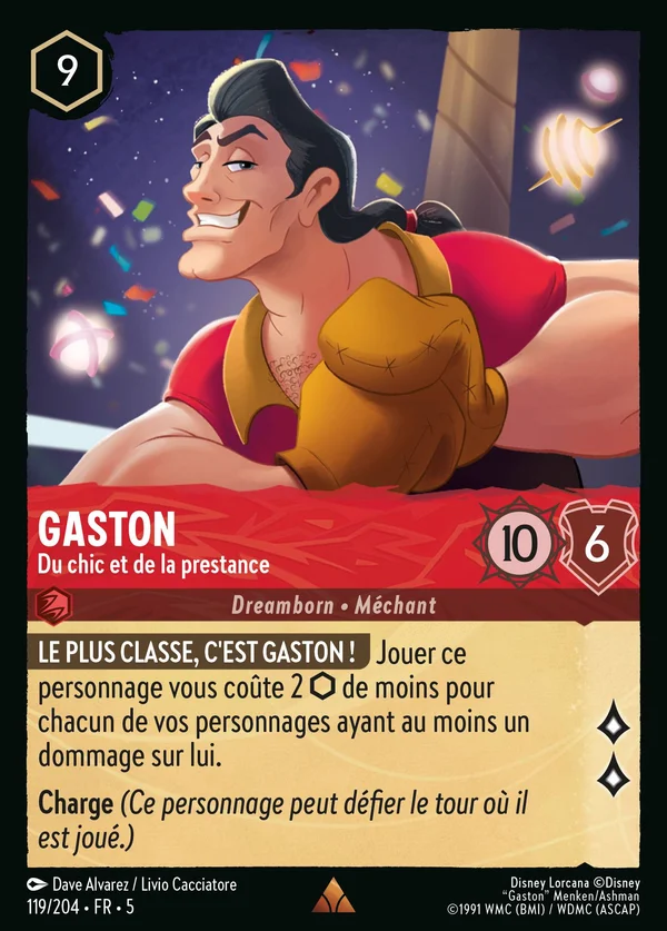 Gaston - Du chic et de la prestance — Disney Lorcana Personnage card from Shimmering Skies