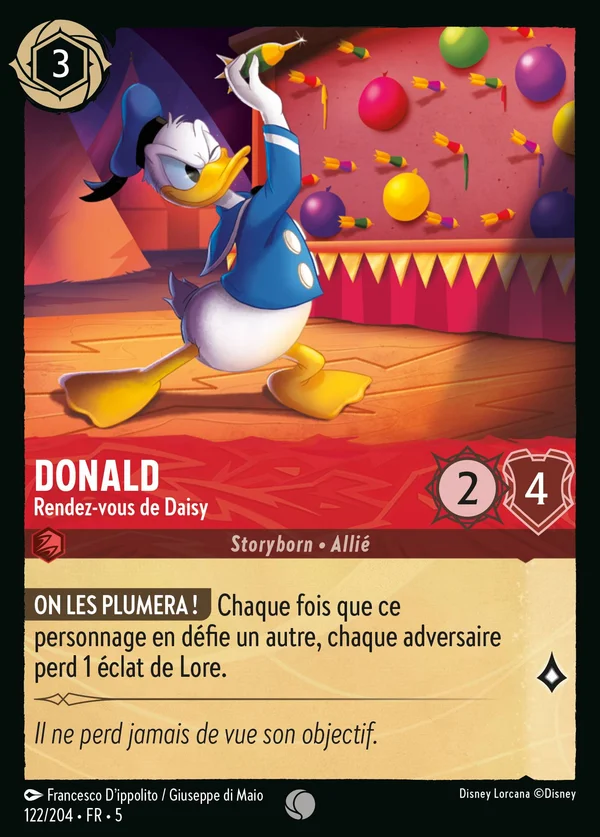 Donald - Rendez-vous de Daisy — Disney Lorcana Personnage card from Shimmering Skies