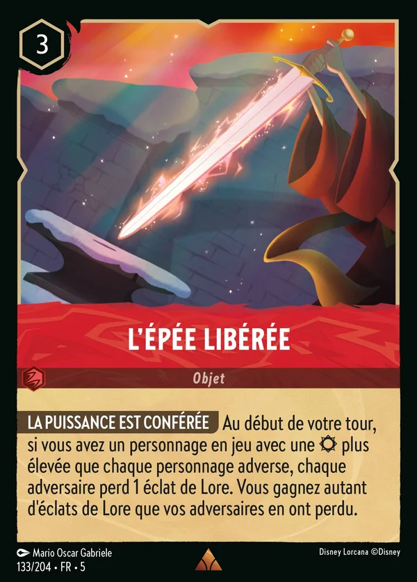 L'Épée libérée — Disney Lorcana Objet card from Shimmering Skies