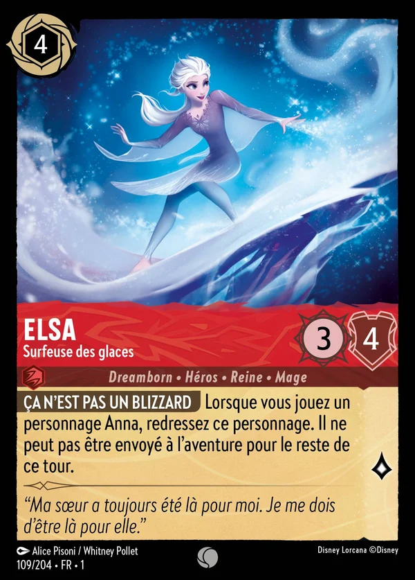 Elsa - Surfeuse des glaces — Disney Lorcana Personnage card from The First Chapter