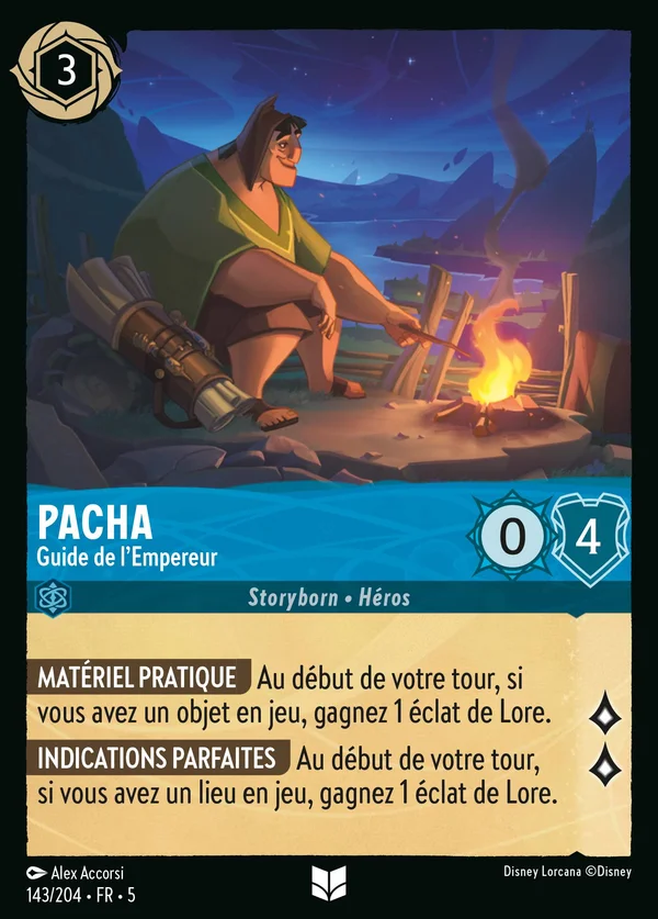 Pacha - Guide de l'Empereur — Disney Lorcana Personnage card from Shimmering Skies
