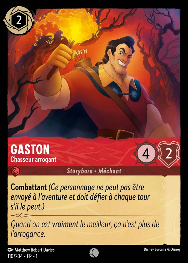 Gaston - Chasseur arrogant — Disney Lorcana Personnage card from The First Chapter