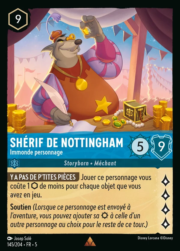 Shérif de Nottingham - Immonde personnage — Disney Lorcana Personnage card from Shimmering Skies