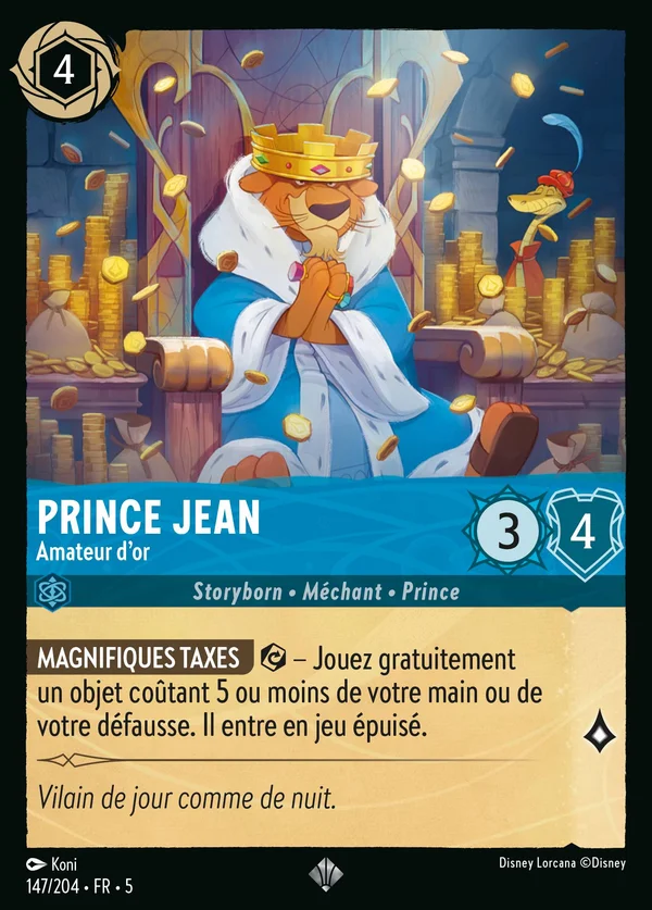 Prince Jean - Amateur d'or — Disney Lorcana Personnage card from Shimmering Skies