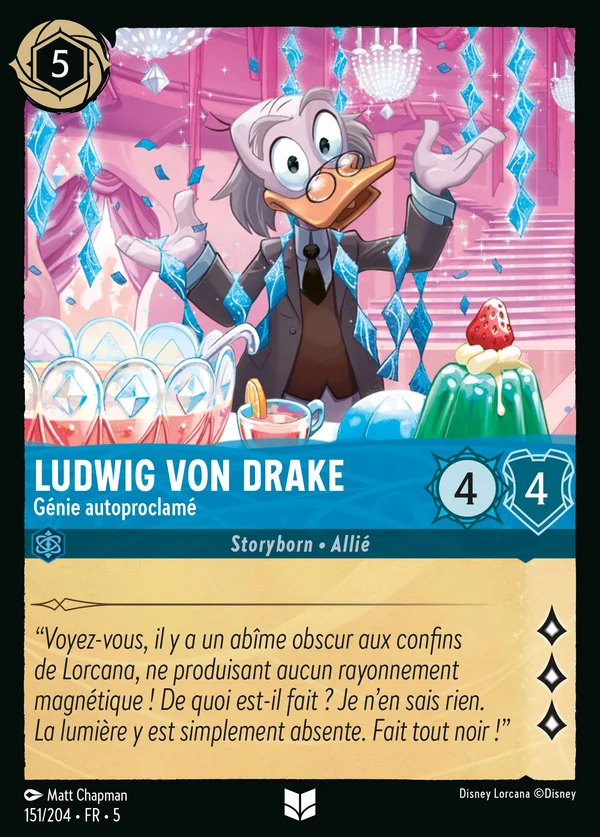 Ludwig von Drake - Génie autoproclamé — Disney Lorcana Personnage card from Shimmering Skies