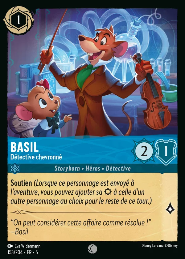 Basil - Détective chevronné — Disney Lorcana Personnage card from Shimmering Skies