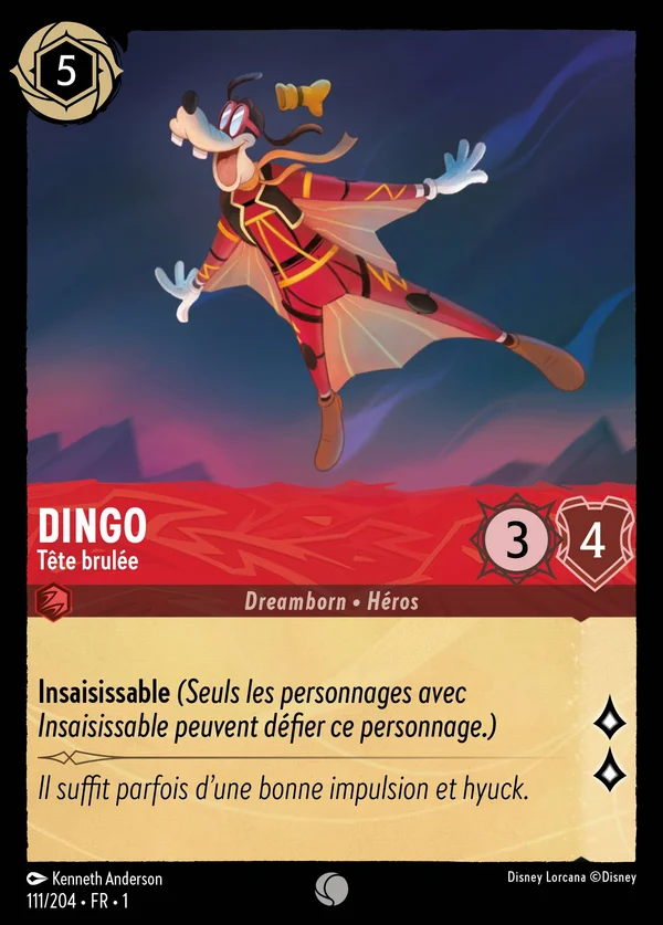 Dingo - Tête brulée — Disney Lorcana Personnage card from The First Chapter