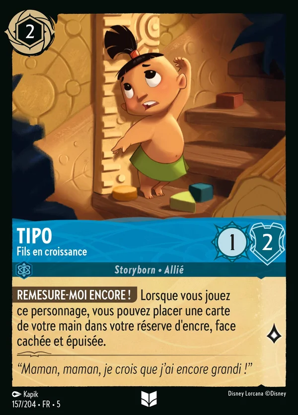 Tipo - Fils en croissance — Disney Lorcana Personnage card from Shimmering Skies