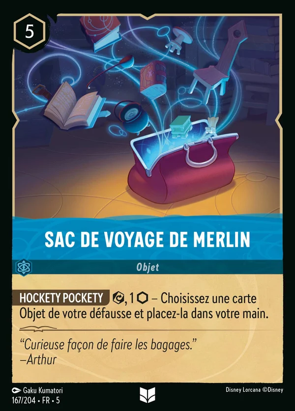 Sac de voyage de Merlin — Disney Lorcana Objet card from Shimmering Skies