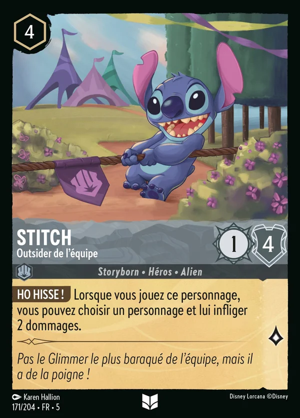 Stitch - Outsider de l'équipe — Disney Lorcana Personnage card from Shimmering Skies