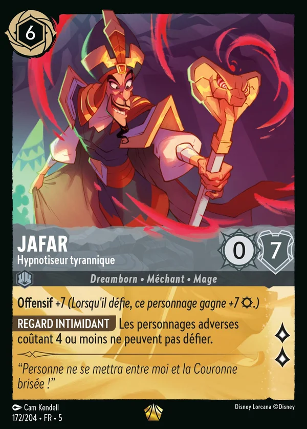 Jafar - Hypnotiseur tyrannique — Disney Lorcana Personnage card from Shimmering Skies