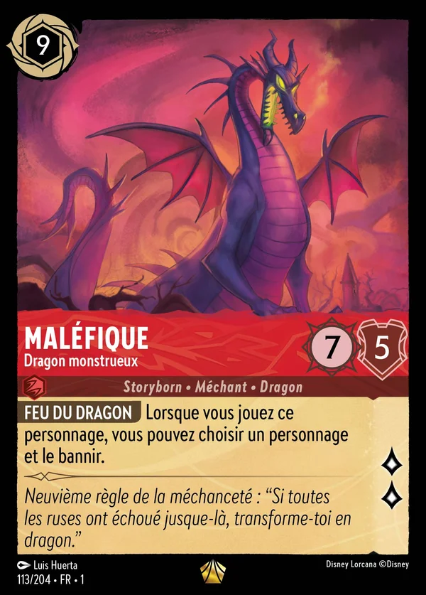 Maléfique - Dragon monstrueux — Disney Lorcana Personnage card from The First Chapter