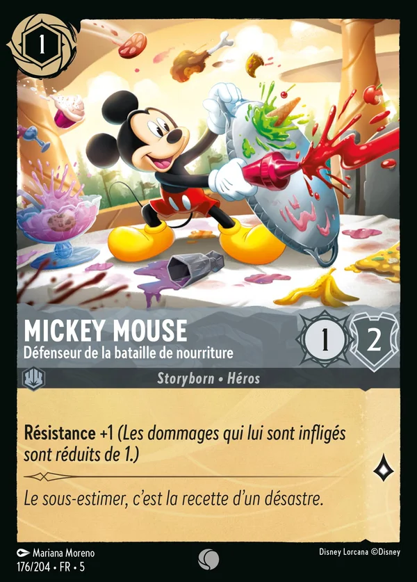 Mickey Mouse - Défenseur de la bataille de nourriture — Disney Lorcana Personnage card from Shimmering Skies