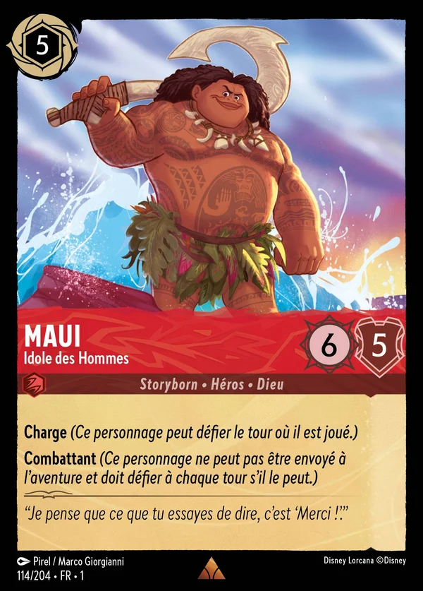 Maui - Idole des Hommes — Disney Lorcana Personnage card from The First Chapter
