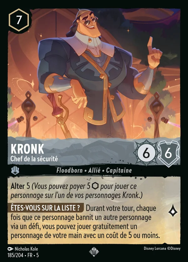 Kronk - Chef de la sécurité — Disney Lorcana Personnage card from Shimmering Skies