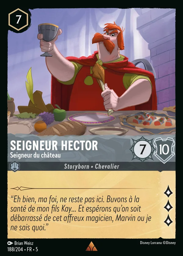 Seigneur Hector - Seigneur du château — Disney Lorcana Personnage card from Shimmering Skies