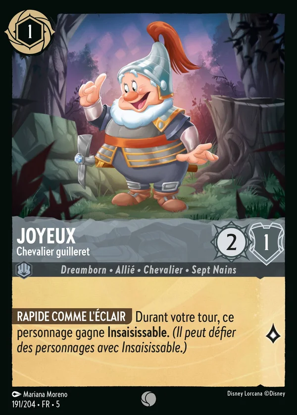 Joyeux - Chevalier guilleret — Disney Lorcana Personnage card from Shimmering Skies