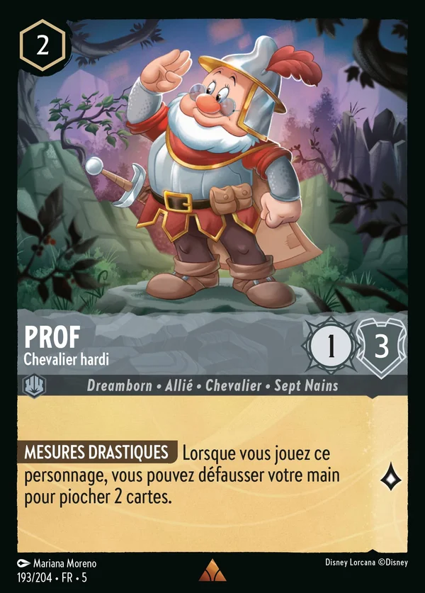 Prof - Chevalier hardi — Disney Lorcana Personnage card from Shimmering Skies