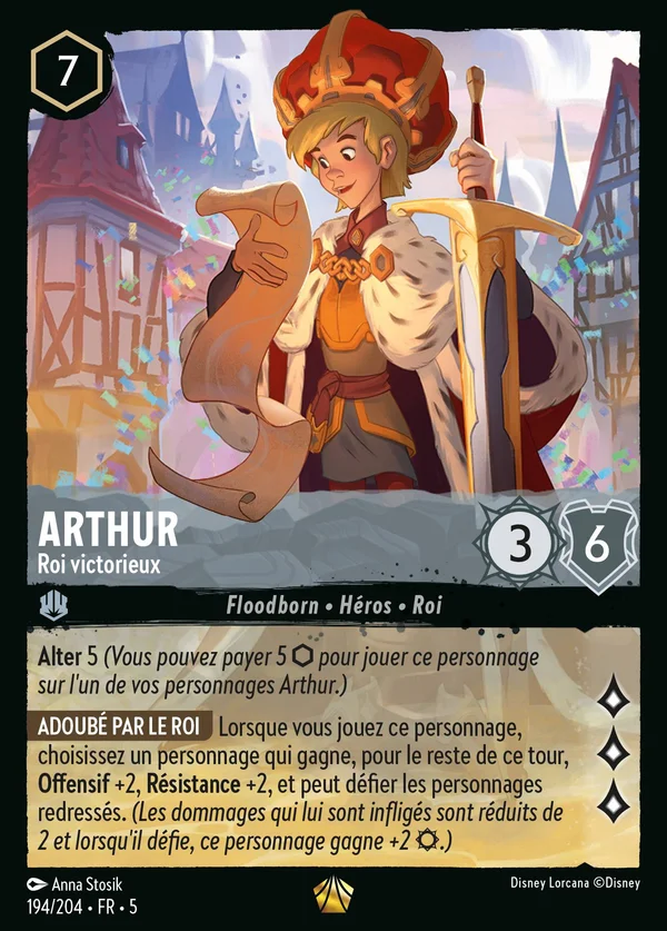 Arthur - Roi victorieux — Disney Lorcana Personnage card from Shimmering Skies