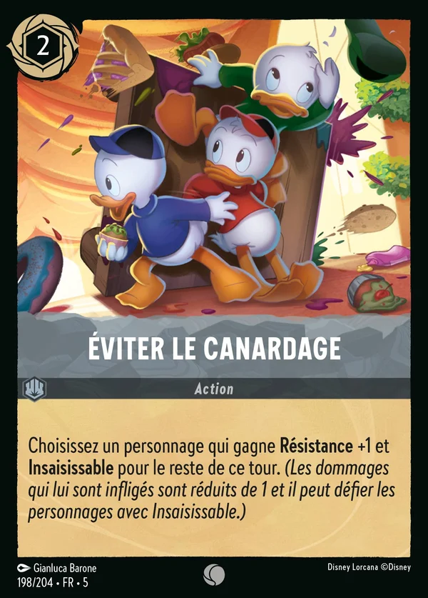 Éviter le canardage — Disney Lorcana Action card from Shimmering Skies