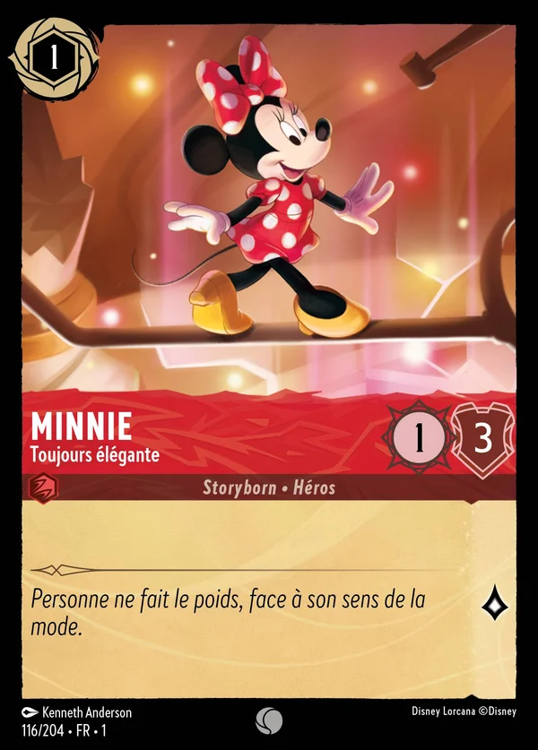 Minnie - Toujours élégante — Disney Lorcana Personnage card from The First Chapter