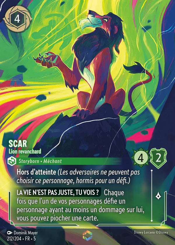Scar - Lion revanchard — Disney Lorcana Personnage card from Shimmering Skies