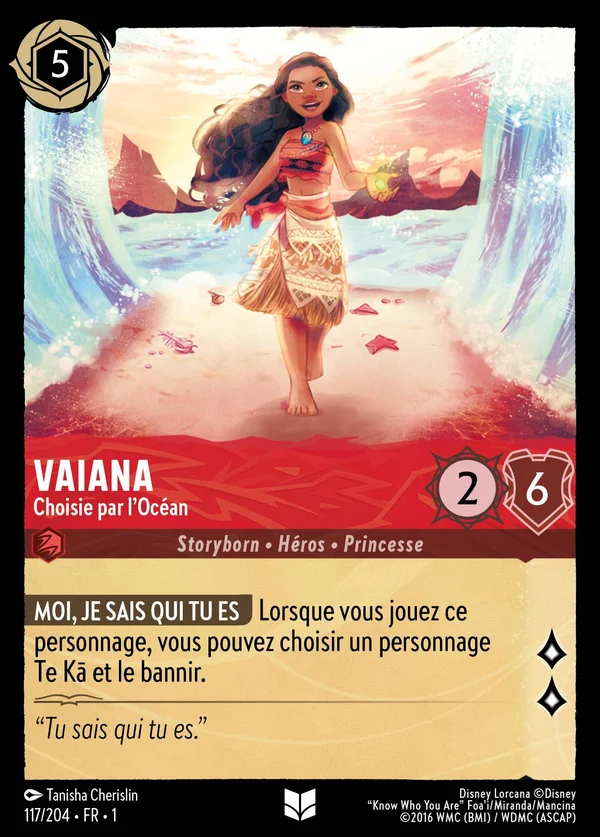 Vaiana - Choisie par l'Océan — Disney Lorcana Personnage card from The First Chapter