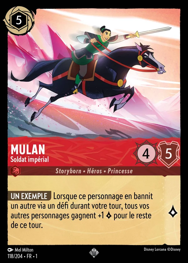 Mulan - Soldat impérial — Disney Lorcana Personnage card from The First Chapter