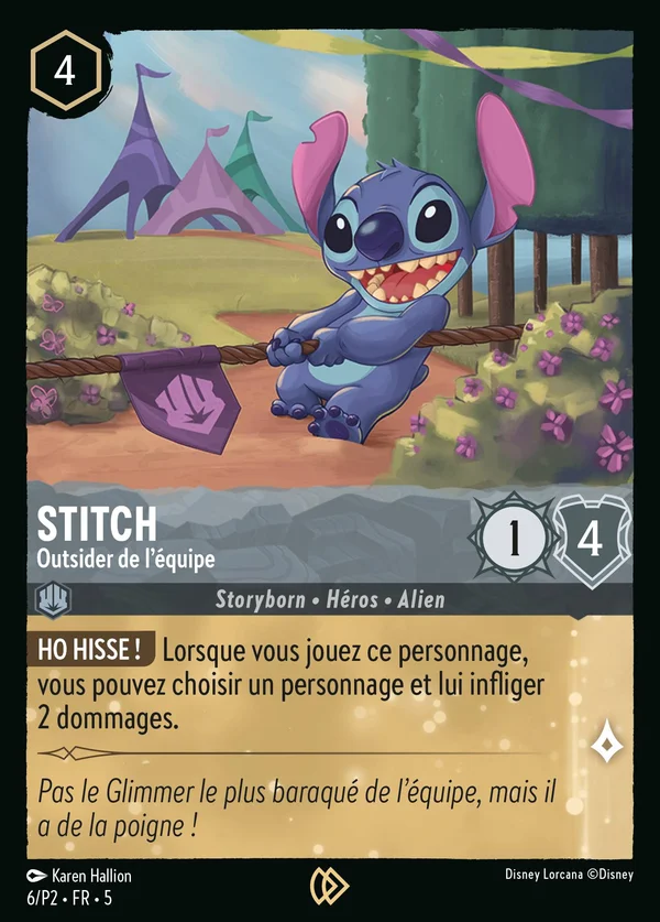 Stitch - Outsider de l'équipe — Disney Lorcana Personnage card from Shimmering Skies