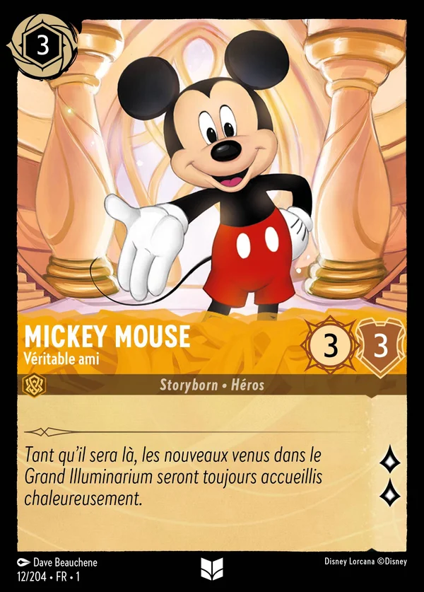 Mickey Mouse - Véritable ami — Disney Lorcana Personnage card from The First Chapter