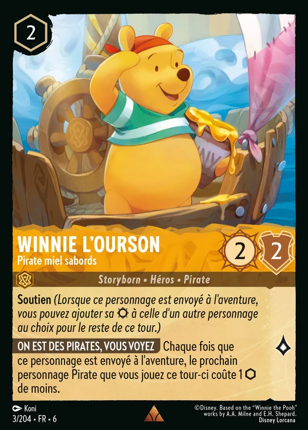 Winnie l'ourson - Pirate miel sabords — Disney Lorcana Personnage card from Azurite Sea